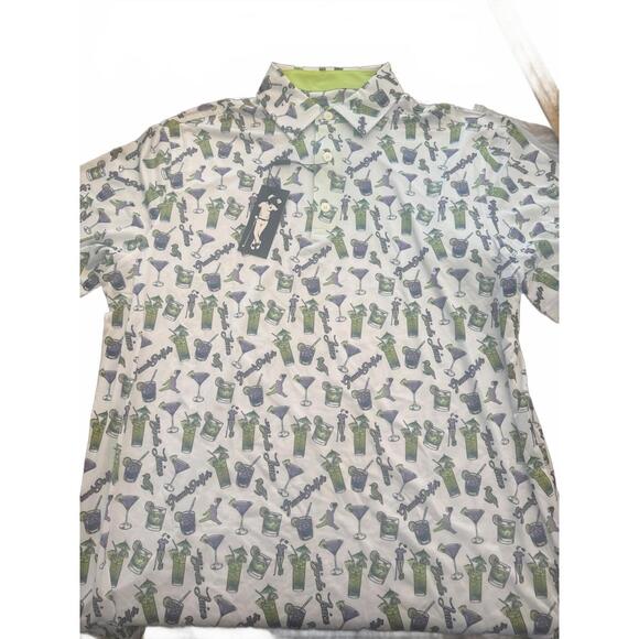 Other - Grunk Dolfer Men's Polo Shirt with Cocktail Drink Print